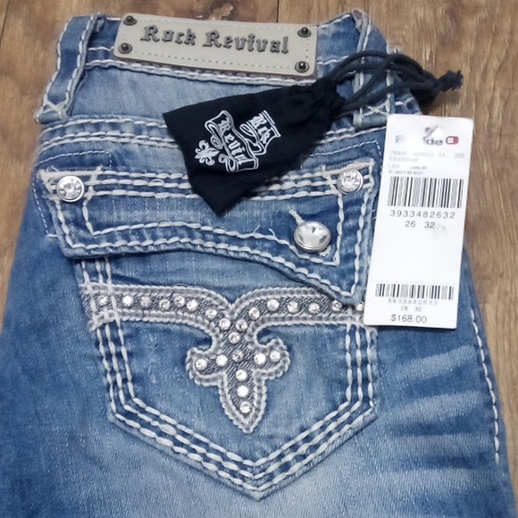 Rock Revival NWT Jeans Women's 26 Lacey Boot Cut Embellished Rhinestones - Picture 2 of 9